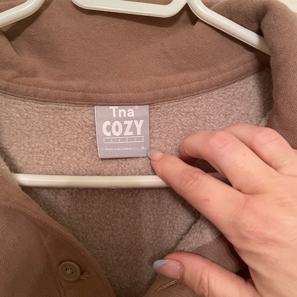 TNA Boyfriend Polo Fleece Sweatshirt - Picture 3 of 4